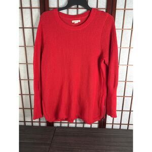 Akimi red loose/waffle knit 2x cotton blend